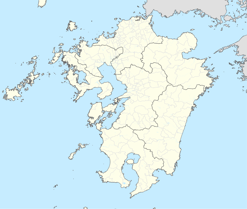 九州地方の位置と県境を示す地図