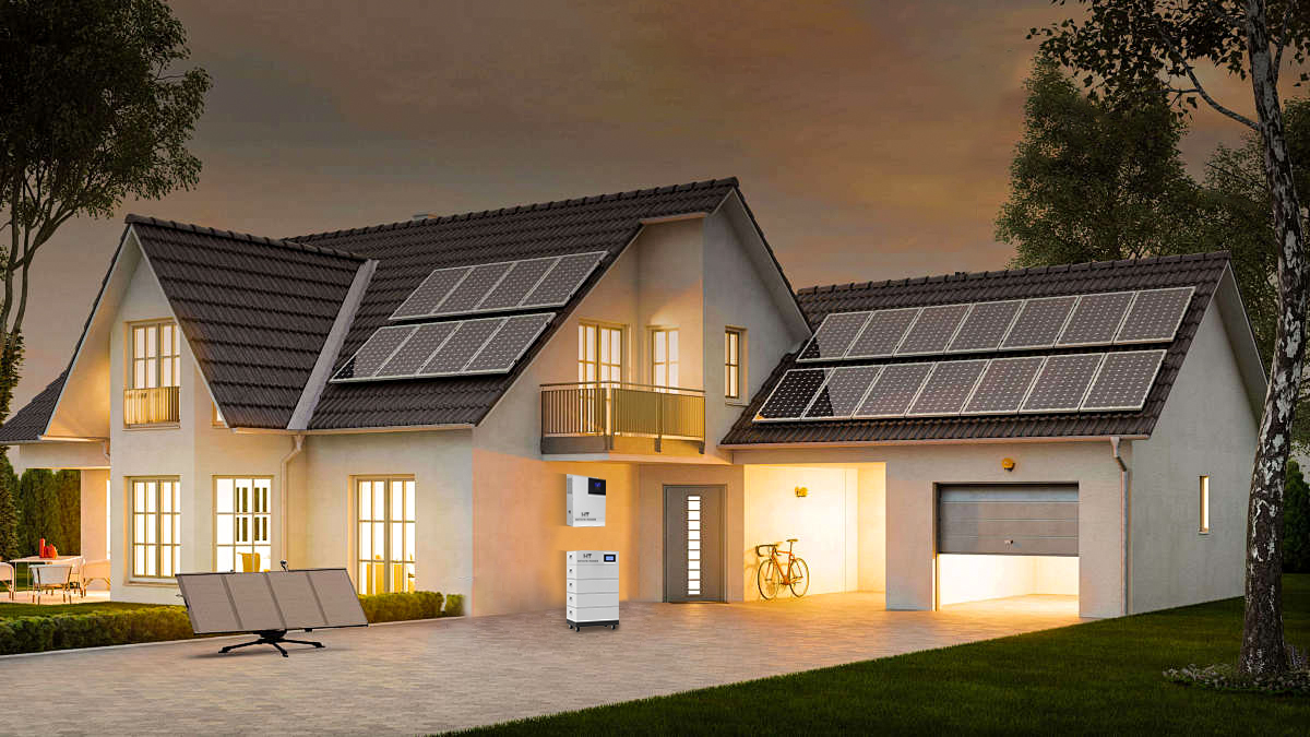 太陽光発電と家庭用蓄電池を備えた住宅の参考画像
